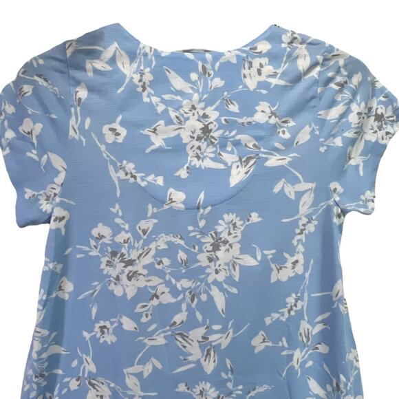 Adonna Floral Short Sleeve Midi Nightgown Nightie Blue White No Size/Fabric Tag - Picture 4 of 15